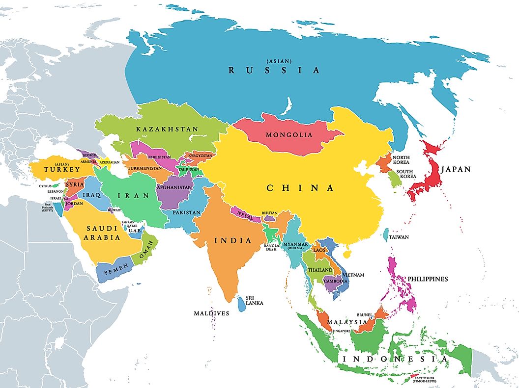 Map of Asia. Image credit: Peter Hermes Furian/Shutterstock.com